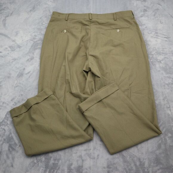 Perry Ellis Pants Mens 38 Brown Portfolio Pleated Front High Rise Dress Bottoms - Picture 10 of 14